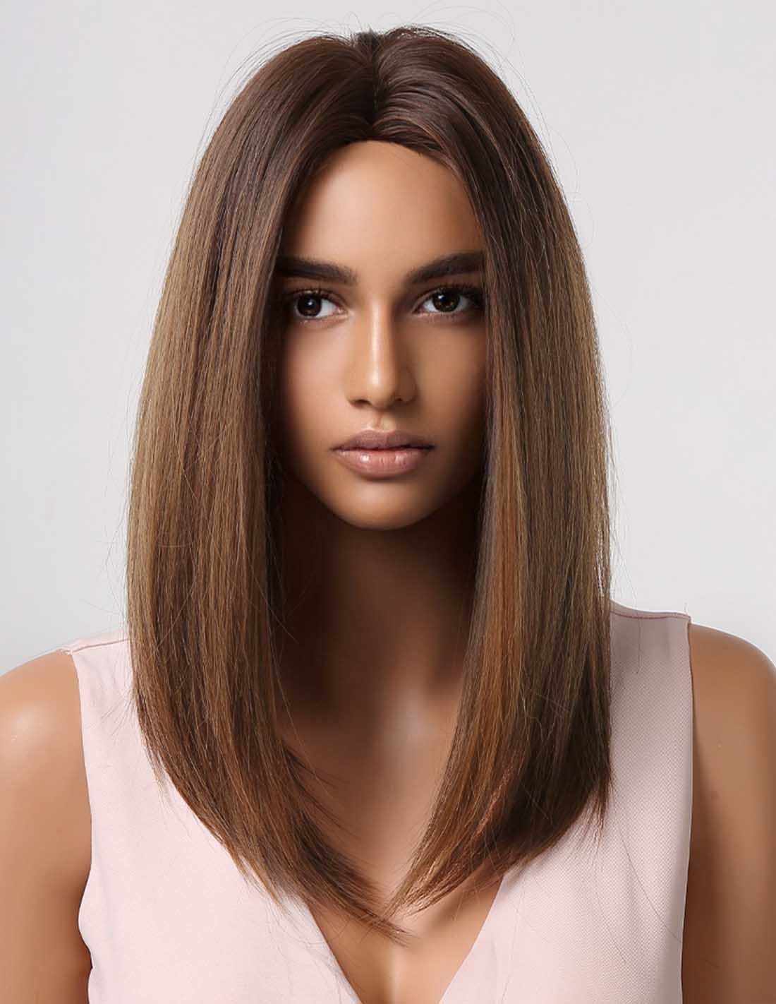 Peruca Par Sintetic PETRINA Balayage Saten Ciocolatiu/Saten Caramel
