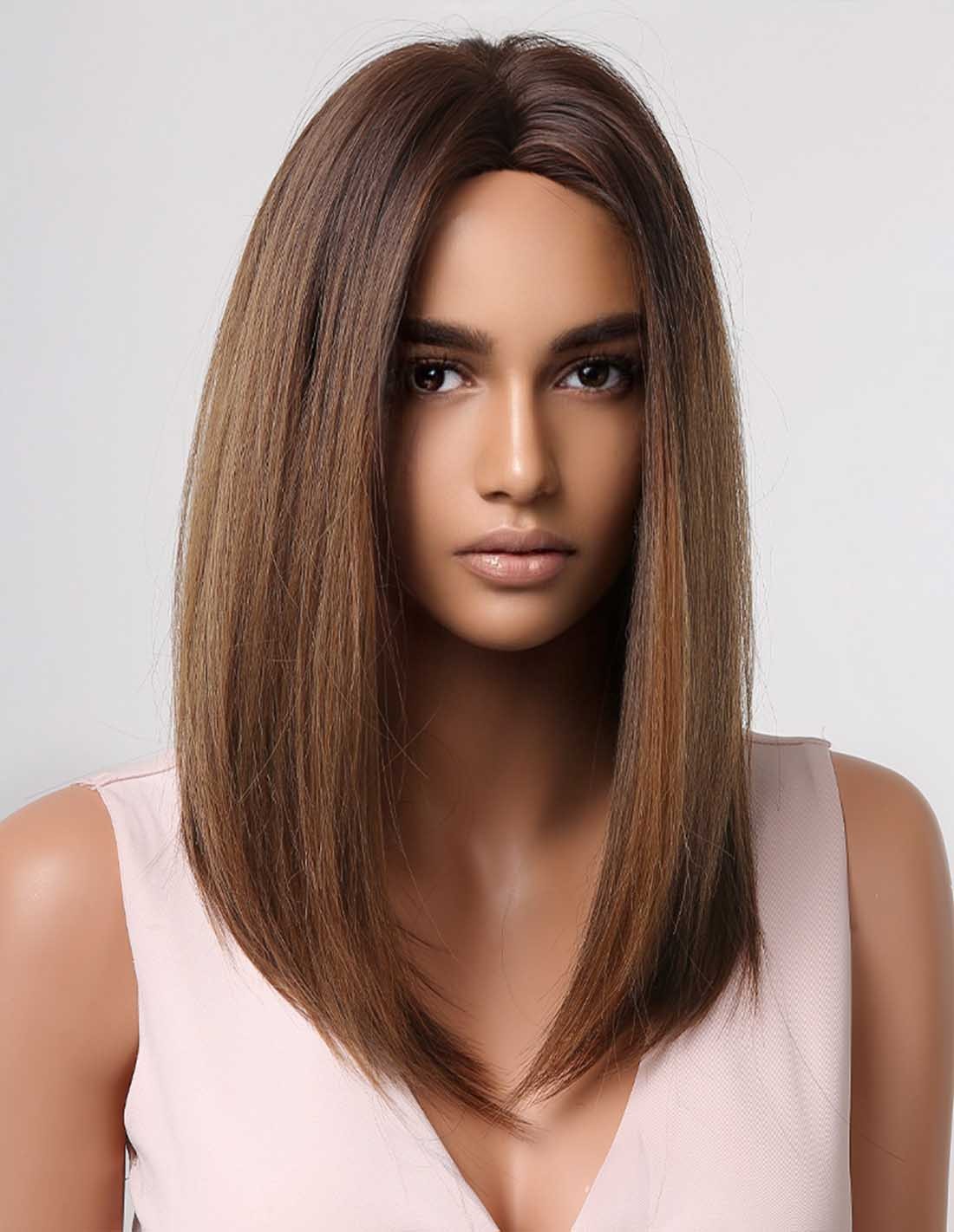 Peruca Par Sintetic PETRINA Balayage Saten Ciocolatiu/Saten Caramel