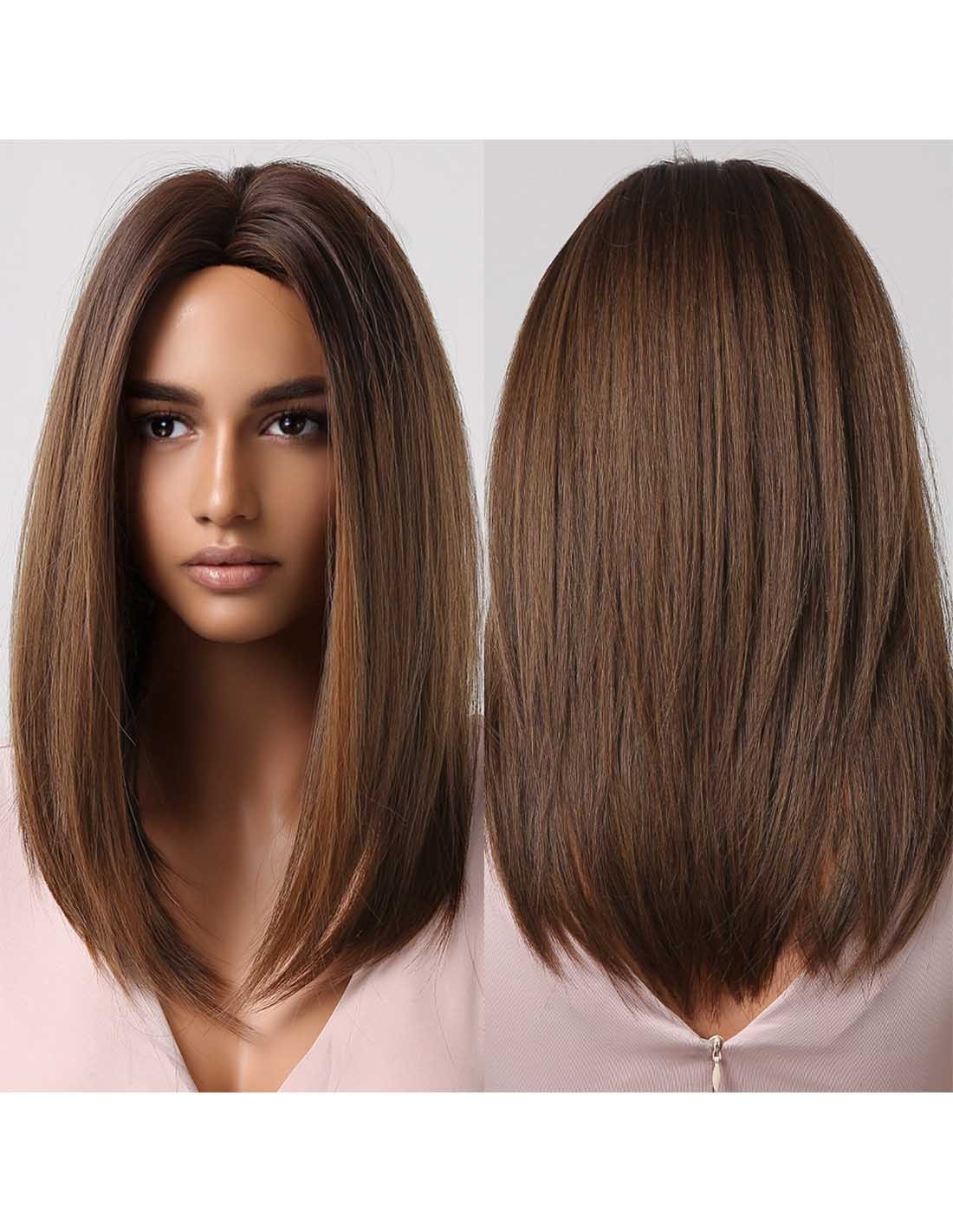 Peruca Par Sintetic PETRINA Balayage Saten Ciocolatiu/Saten Caramel