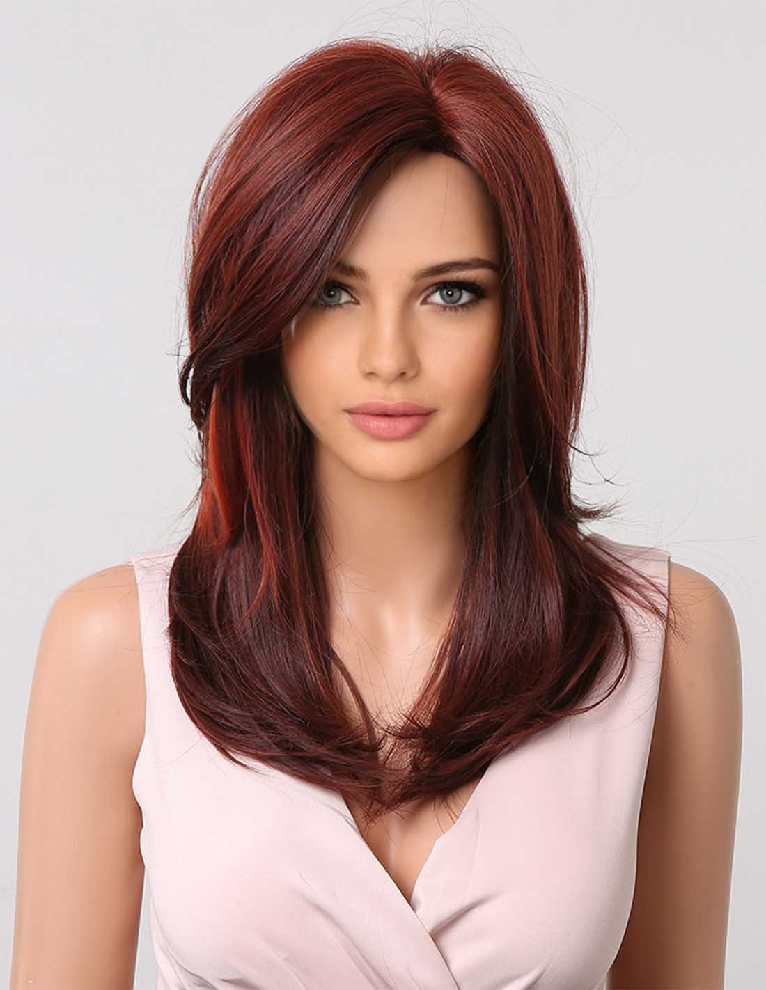 Peruca Par Sintetic KATY Balayage Roscat Intens/Visiniu