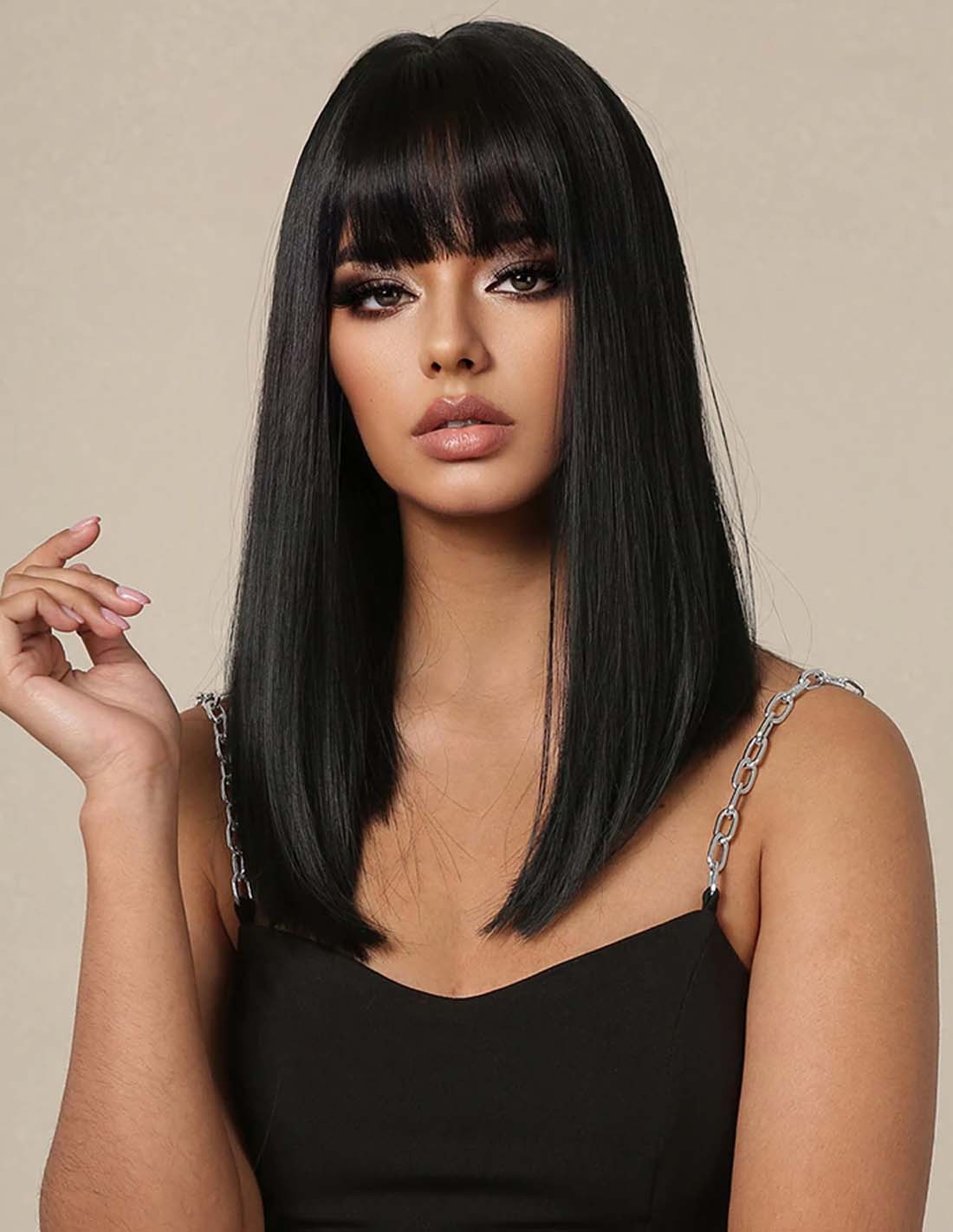 Peruca Par Naturala Fashion ERMIONA Negru Intens
