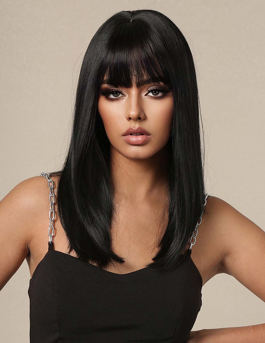 Peruca Par Naturala Fashion ERMIONA Negru Intens