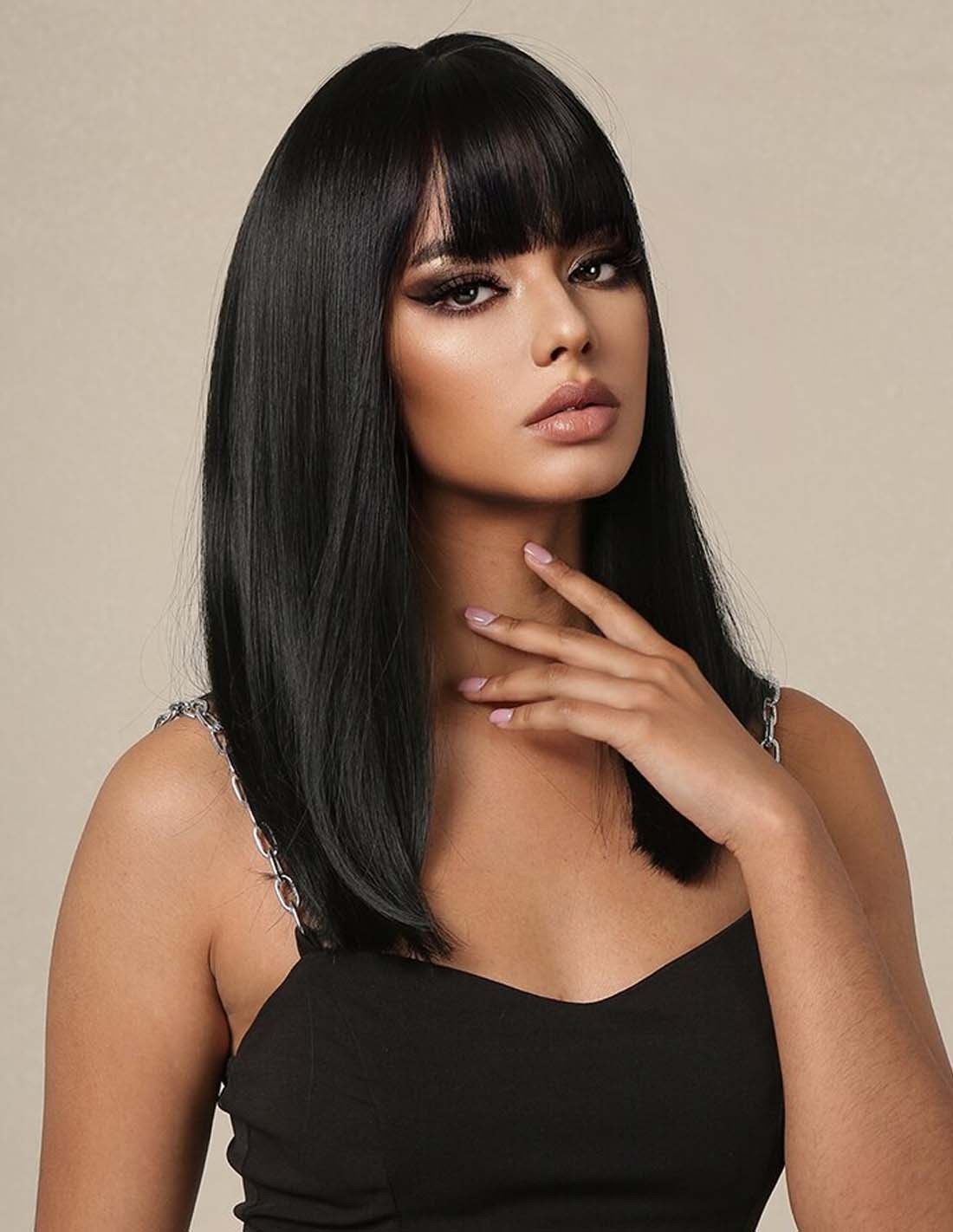 Peruca Par Naturala Fashion ERMIONA Negru Intens