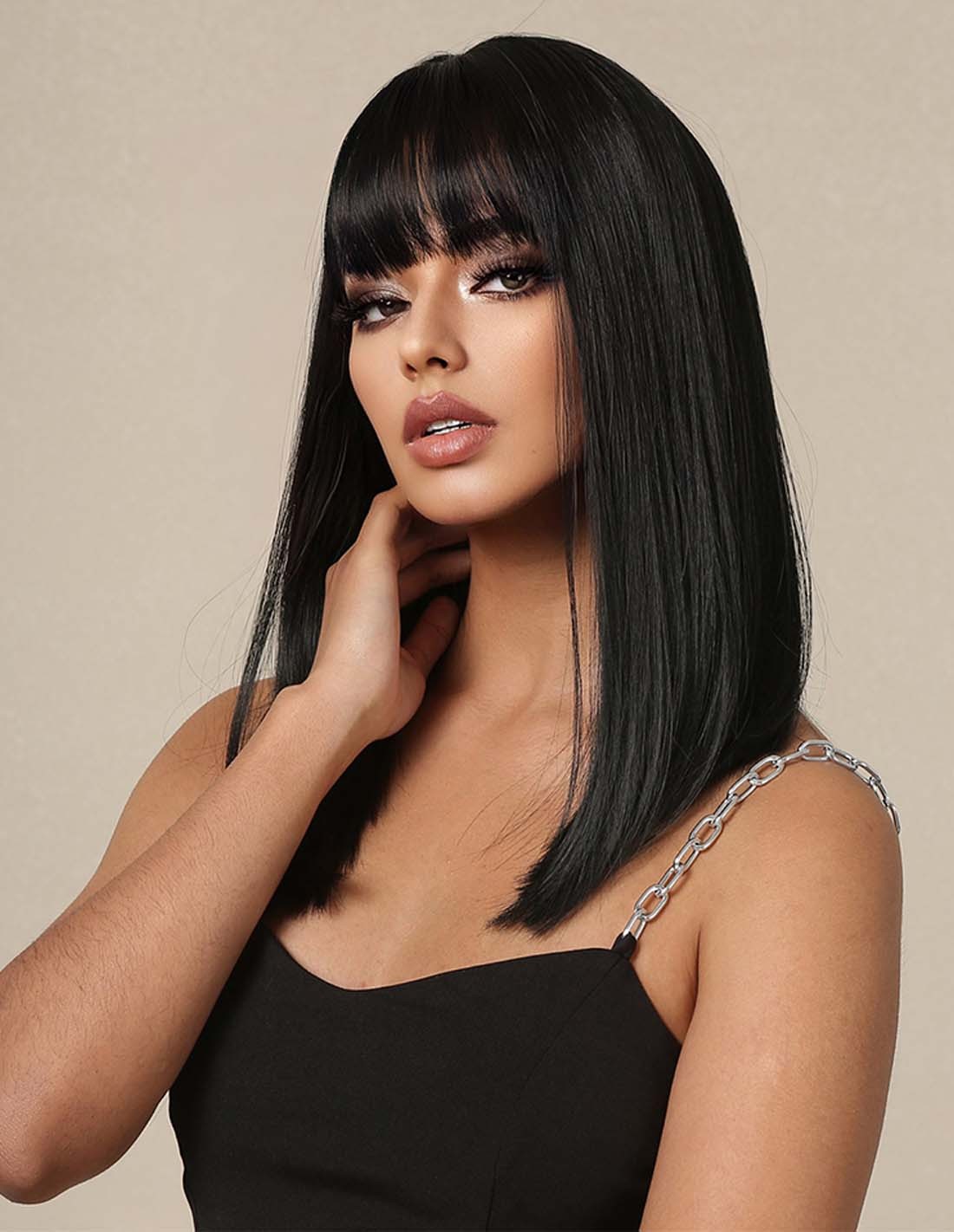 Peruca Par Naturala Fashion ERMIONA Negru Intens