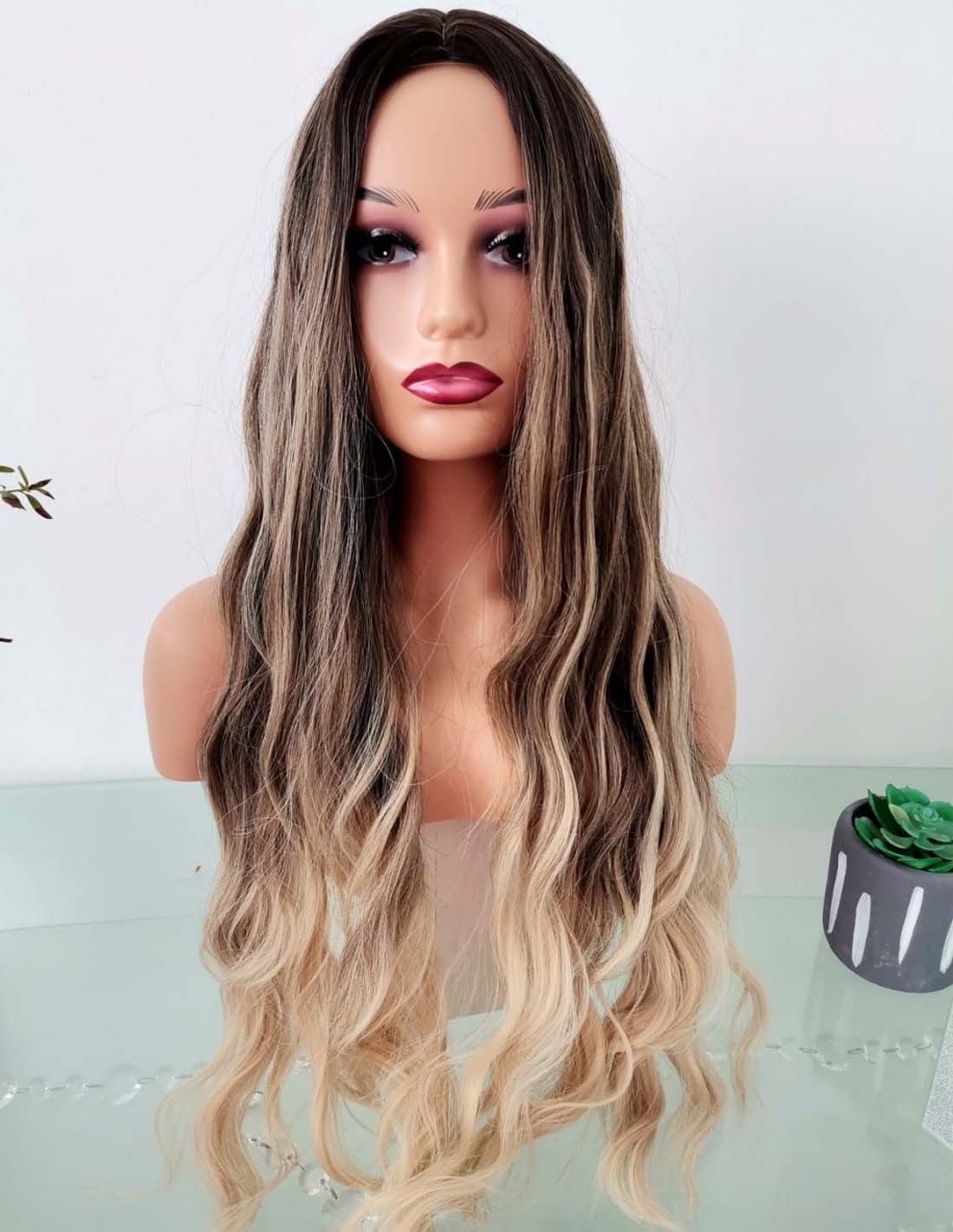 Peruca Par Sintetic TABITA Balayage Saten Mediu/Blond Censiu