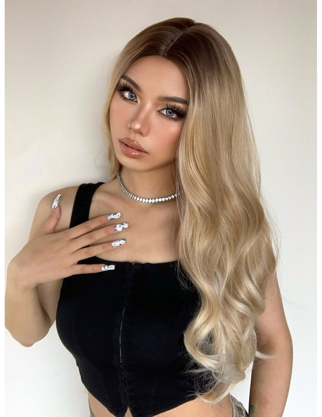 Peruca Par Sintetic EIKO Ombre Saten Mediu/Blond Auriu